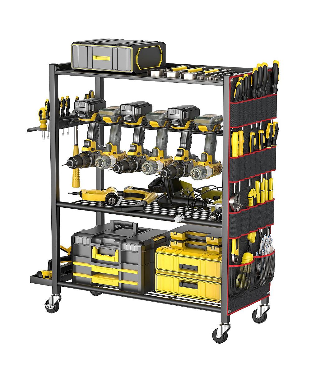 XDOVET Rolling Power Tool Storage Cart Drill Organizer Rack
