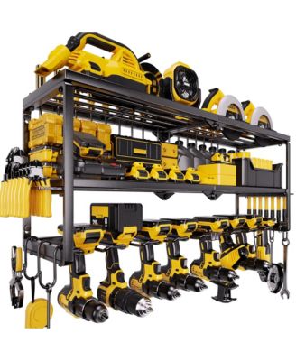 XDOVET Power Tool Organizer Wall Mount 3-Tier Drill Rack Charging Station