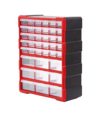 XDOVET Small Parts Organizer 39 Drawers Removable Dividers Wall Mount Desktop Storage Cabinet