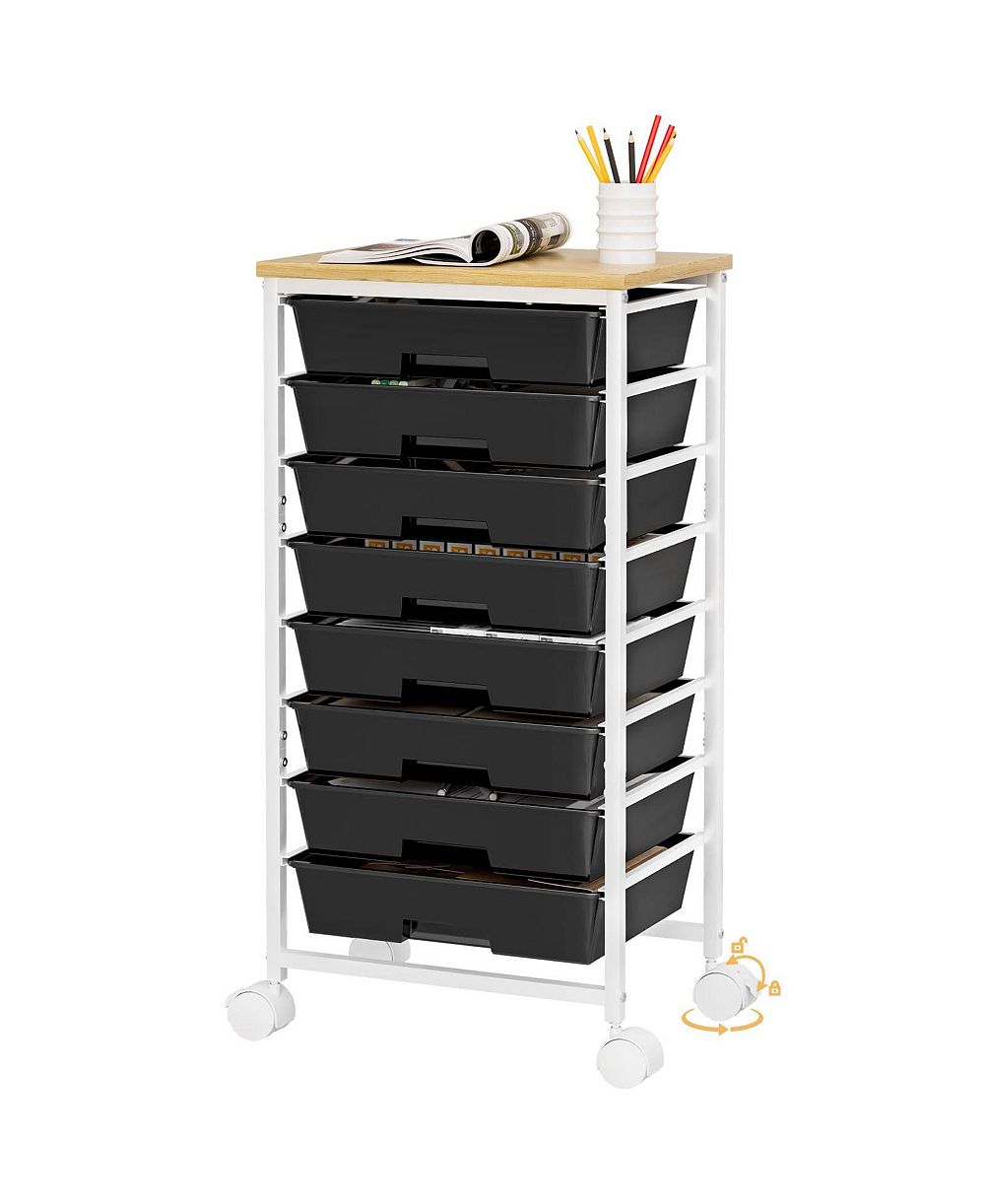 XDOVET Rolling Stordrawer Cart 8-Drawer Anti-fall Lockable Wheels