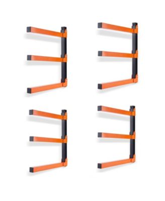 XDOVET Wall Mount Lumber Rack 3-Level Metal 4 Pack