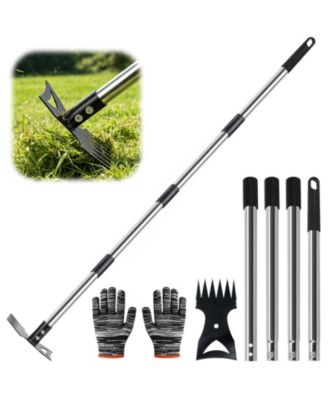 XDOVET Weed Puller Long Handle Garden Hoe Rake Tool