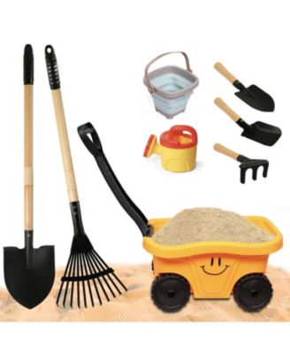 XDOVET Toddler Wheelbarrow Gardening Tools Sandbox Beach Toy Set