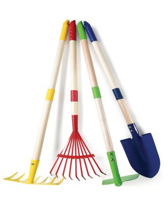 XDOVET Garden Tool Set Wooden Shovel Rake Hoe Leaf