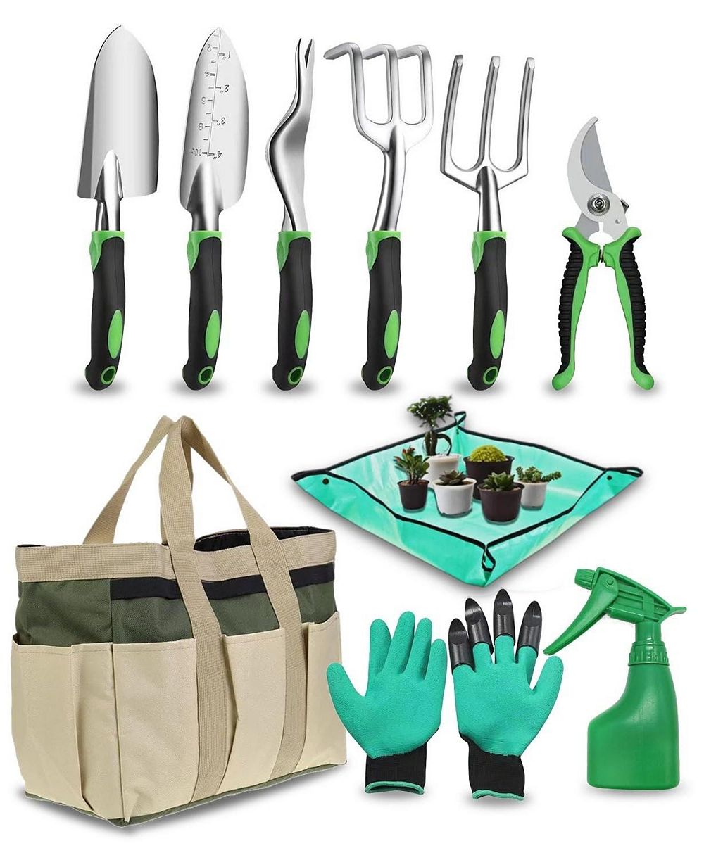 XDOVET Garden Tools Set Heavy Duty Hand Non Slip Handle Storage Bag Professional 10PCS