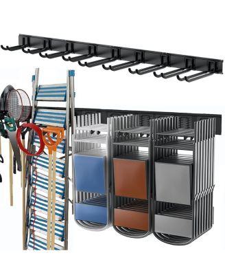 XDOVET Tool Storrack Steel Garage Wall Mount Organizer Hooks Ladder Chair Shovel Broom Power Tool Storage Rack Heavy Duty 800 Lbs