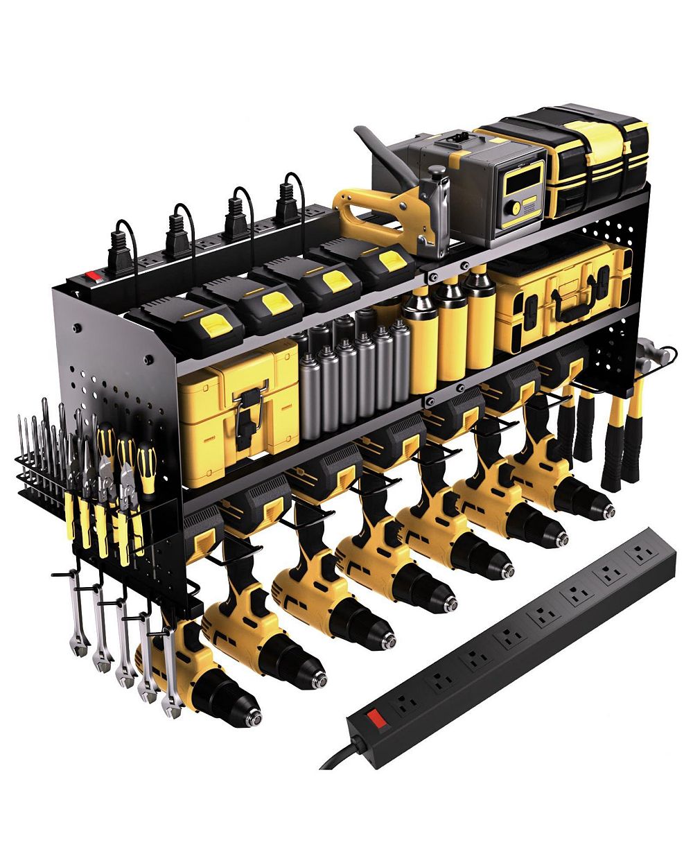 XDOVET Power Tool Organizer Wall Mount Rack Drill Holder Charging Station