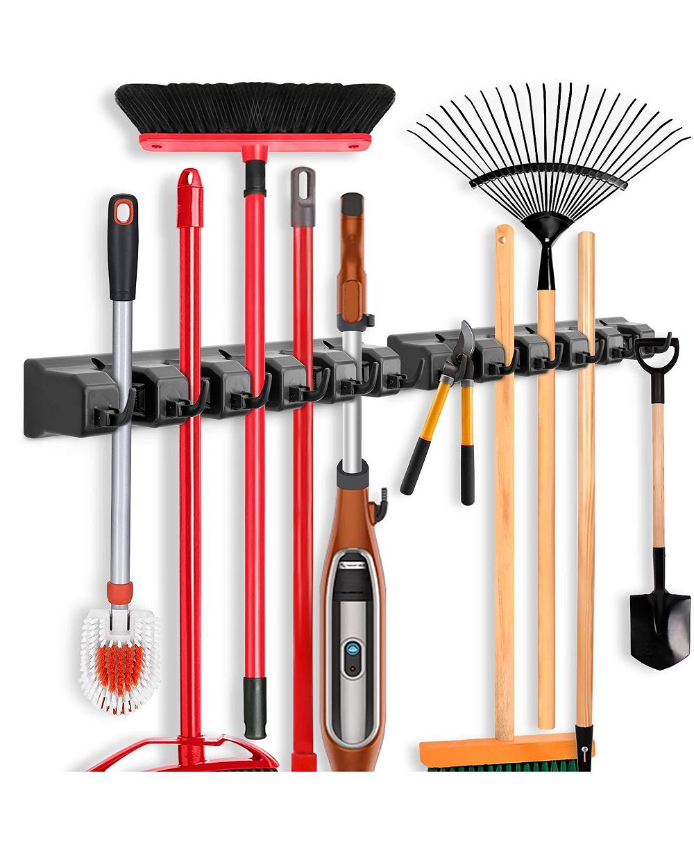 XDOVET Mop Broom Holder Wall Mount Organizer Rack