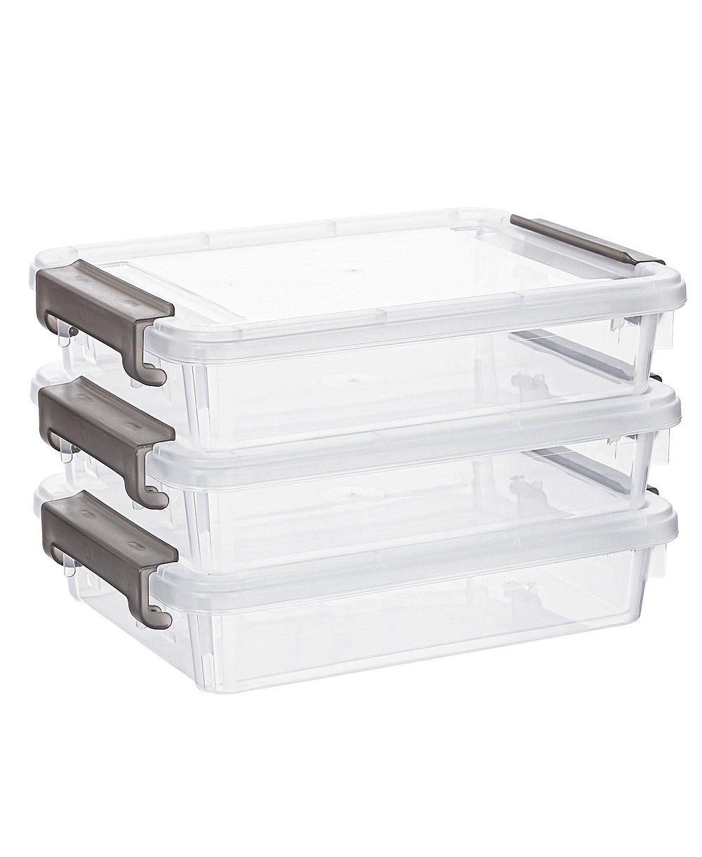 XDOVET Plastic Storage Box Latching Lid B5 Document Organizer