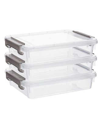 XDOVET Plastic Storage Box Latching Lid B5 Document Organizer