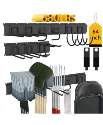 XDOVET Garden Tool Organizer Wall Mount with Hooks for Shed Workshop