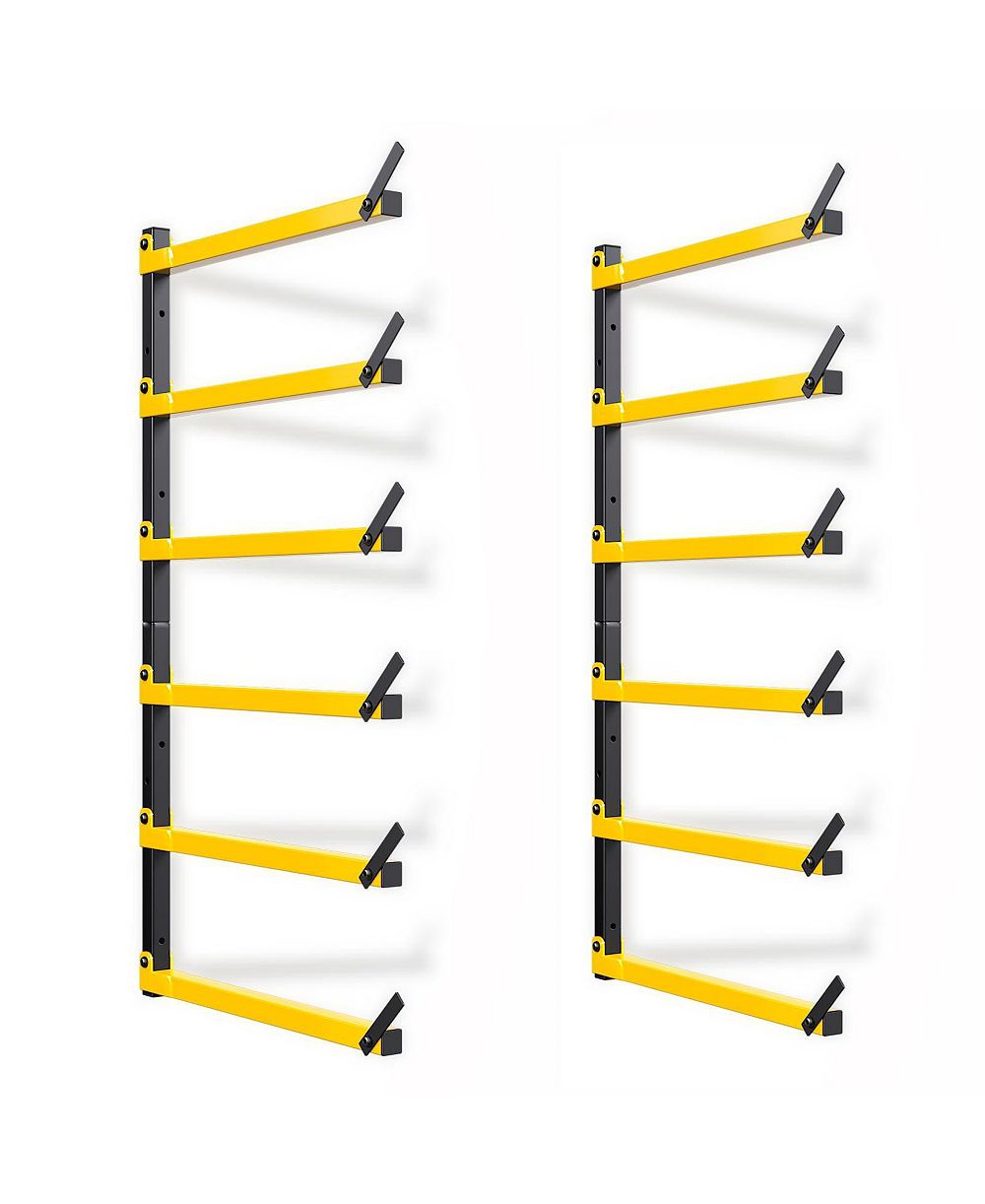 XDOVET Lumber Rack Folding Wall-Mounted Metal 6-Level Heavy Duty Garage Organizer Wood Storage Indoor Outdoor