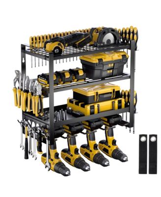 XDOVET Power Tool Organizer Wall Mount Drill Holder Metal Storage Rack Charging Station