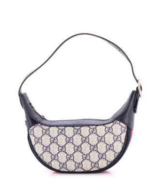 Б/у мини-сумка Gucci Mini Ophidia Half Moon Bag GG Coated Canvas