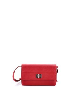 Pre-Owned Prada Small Turn Lock Wallet Crossbody Saffiano Leather