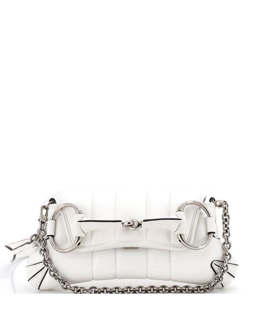 Pre-Owned Gucci Small Horsebit Chain Shoulder Bag Vertical Quilted Leather