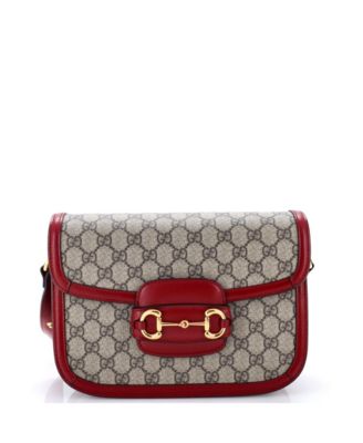 Винтажная сумка на плечо Pre-Owned Gucci Small Horsebit 1955 GG Coated Canvas с кожаной отделкой