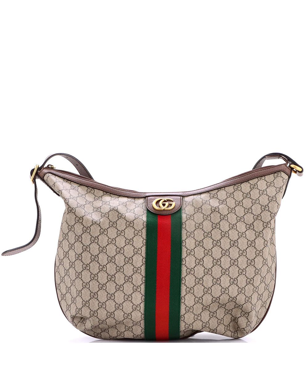 Сумка Gucci Ophidia Large Half Moon Hobo из покрытого холста GG