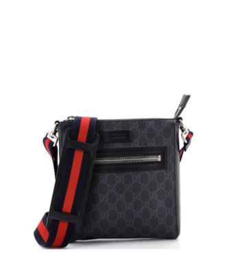 Подержанная сумка-мессенджер Gucci Small Web Strap Front Zip из покрытия GG Coated Canvas