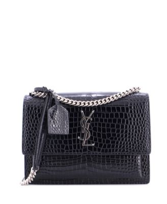 Б/у сумка Saint Laurent Sunset crossbody из тисненой кожи, средний размер