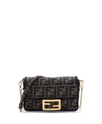 Pre-Owned Fendi Mini Baguette NM Bag Zucca Canvas