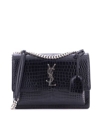 Б/у сумка Saint Laurent Sunset Crossbody из тисненой кожи, средний размер