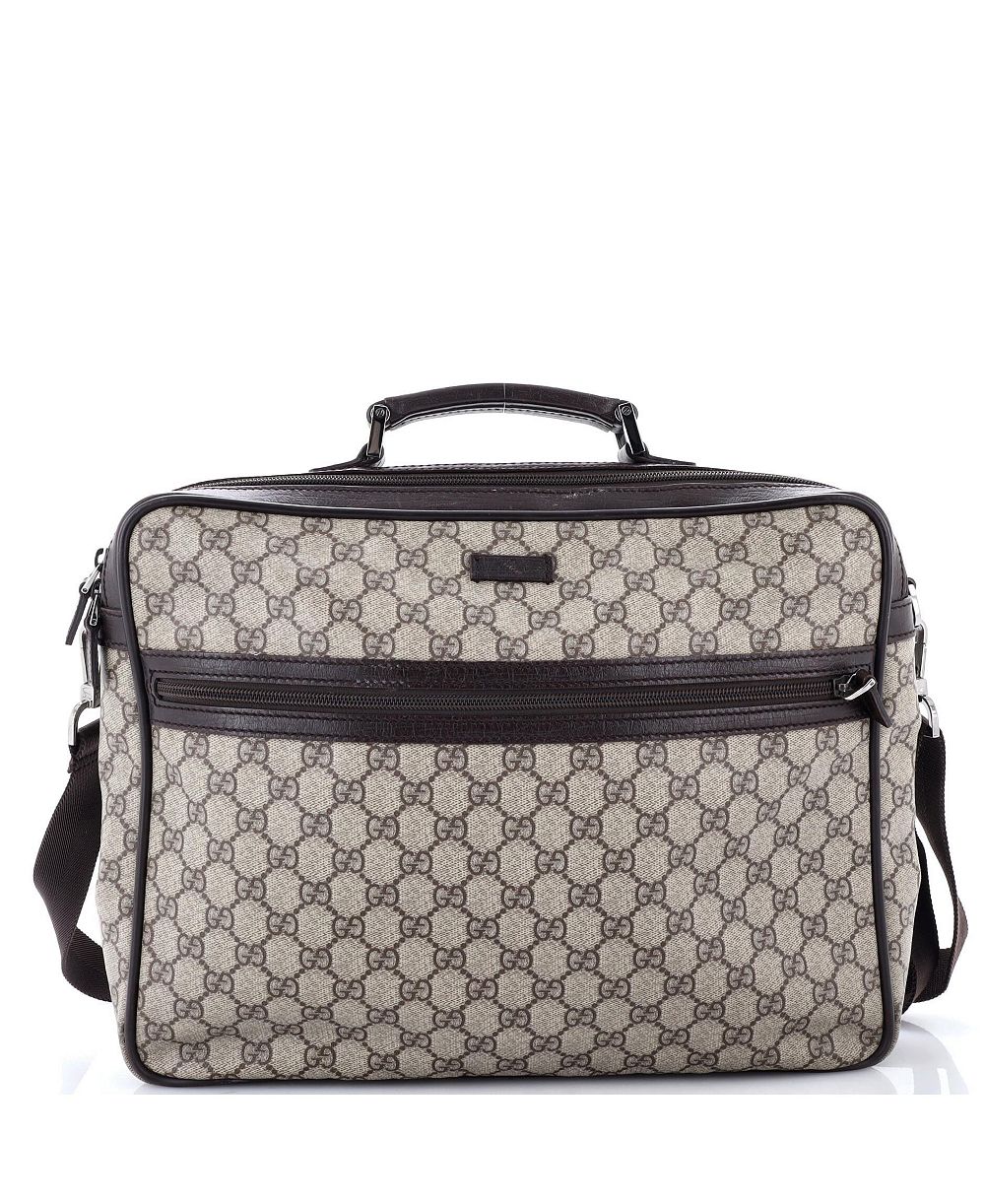 Pre-Owned Gucci Large Front Zip Camera Bag GG Coated Canvas