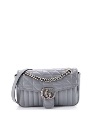 Pre-Owned Gucci Small GG Marmont Flap Bag Mixed Matelasse Leather