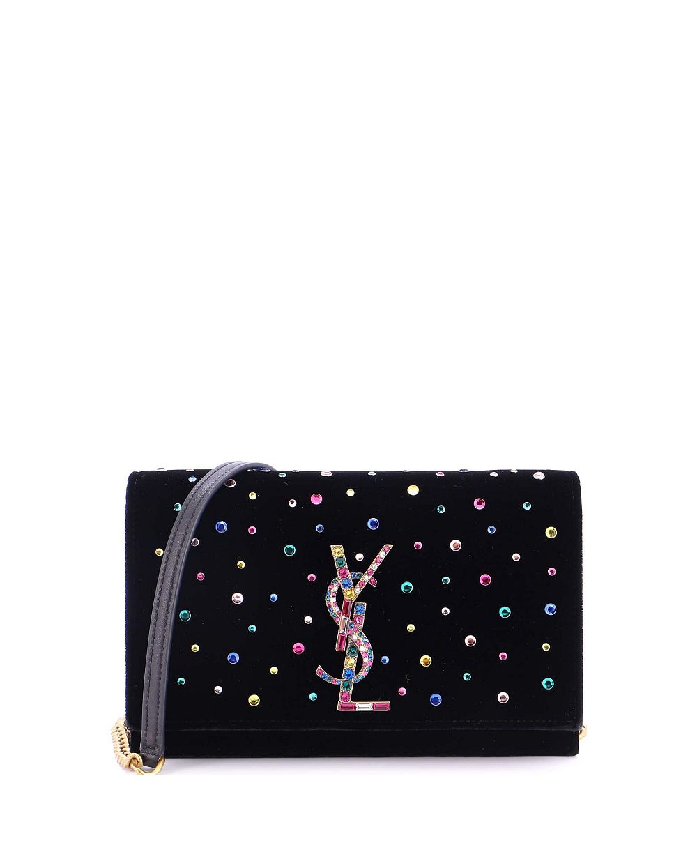 Кошелек Pre-Owned Saint Laurent Classic Monogram on Chain Embellished Velvet