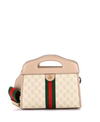 Pre-Owned Gucci Small Ophidia сумка с ручкой Cut Out Handle GG Coated Canvas с кожей