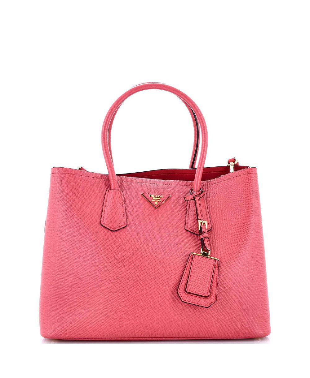 Pre-Owned Prada Medium Cuir Double Tote Saffiano Leather
