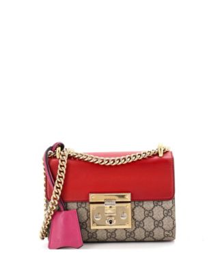 Pre-Owned Gucci Small Padlock Shoulder Bag GG Coated Canvas and Leather