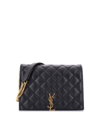 Pre-Owned Saint Laurent Small Becky Shoulder Bag Quilted Leather