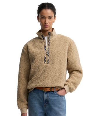 Barbour Women's Fawne Funnel Neck Quarter-Zip Fleece Sweatshirt