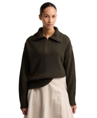 Barbour Женский шерстяной свитшот Lavensdale HZ с воротником-стойкой