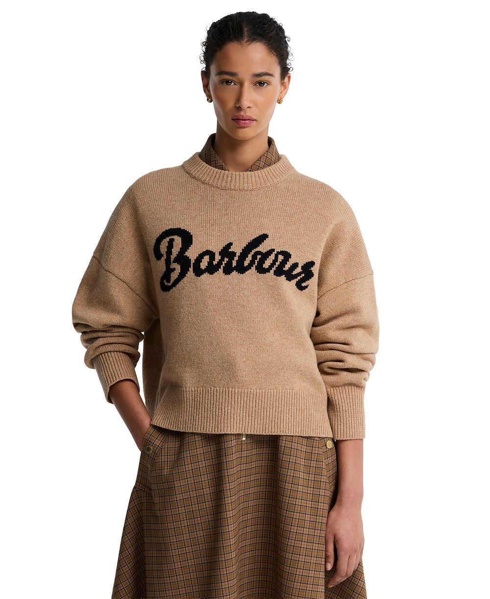 Женский шерстяной свитер Barbour Ivybridge с круглым вырезом и укороченным кроем