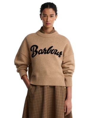 Женский шерстяной свитер Barbour Ivybridge с круглым вырезом и укороченным кроем