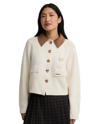 Barbour Women's Alverstone Kni Cropped Corduroy-Collar Cardigan