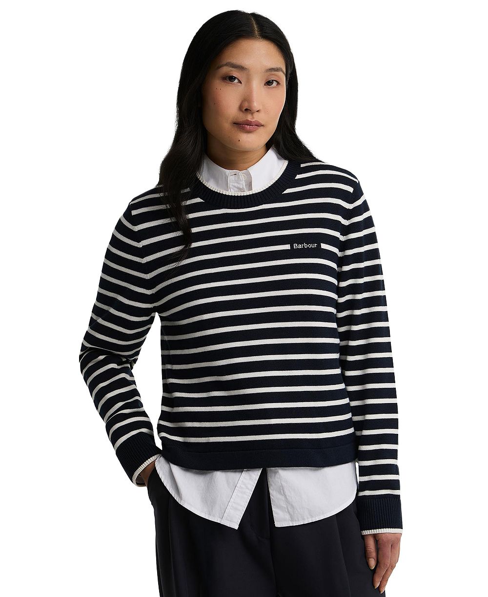 Barbour Women's Emmy Knit Striped Crewneck Long-Sleeve Sweater