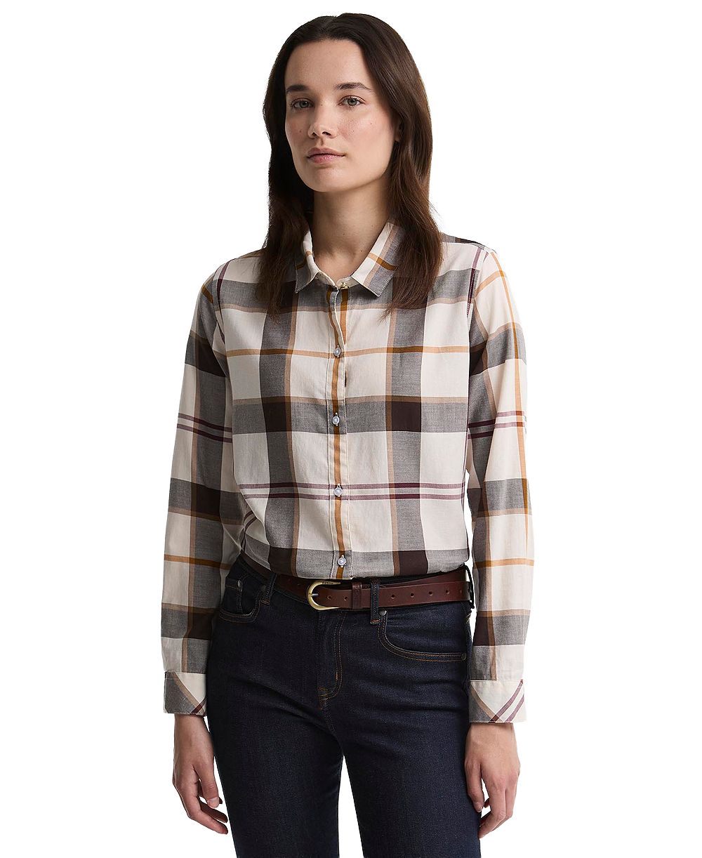 Barbour Женская рубашка Moorland Plaid с длинным рукавом