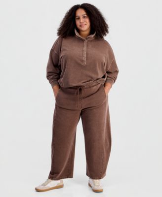 And Now This Plus Size Fleece High-Rise Drawstring Pants, Macy's Exclusive