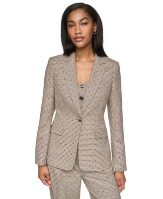 DKNY Женский блейзер с узором houndstooth, Regular & Petite