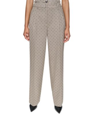 DKNY Women's High-Rise Straight-Leg Full-Length Pants, Regular & Petite