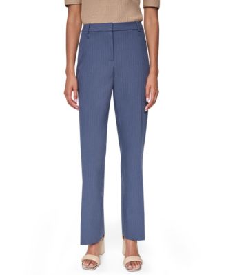 Женские прямые брюки в тонкую полоску DKNY