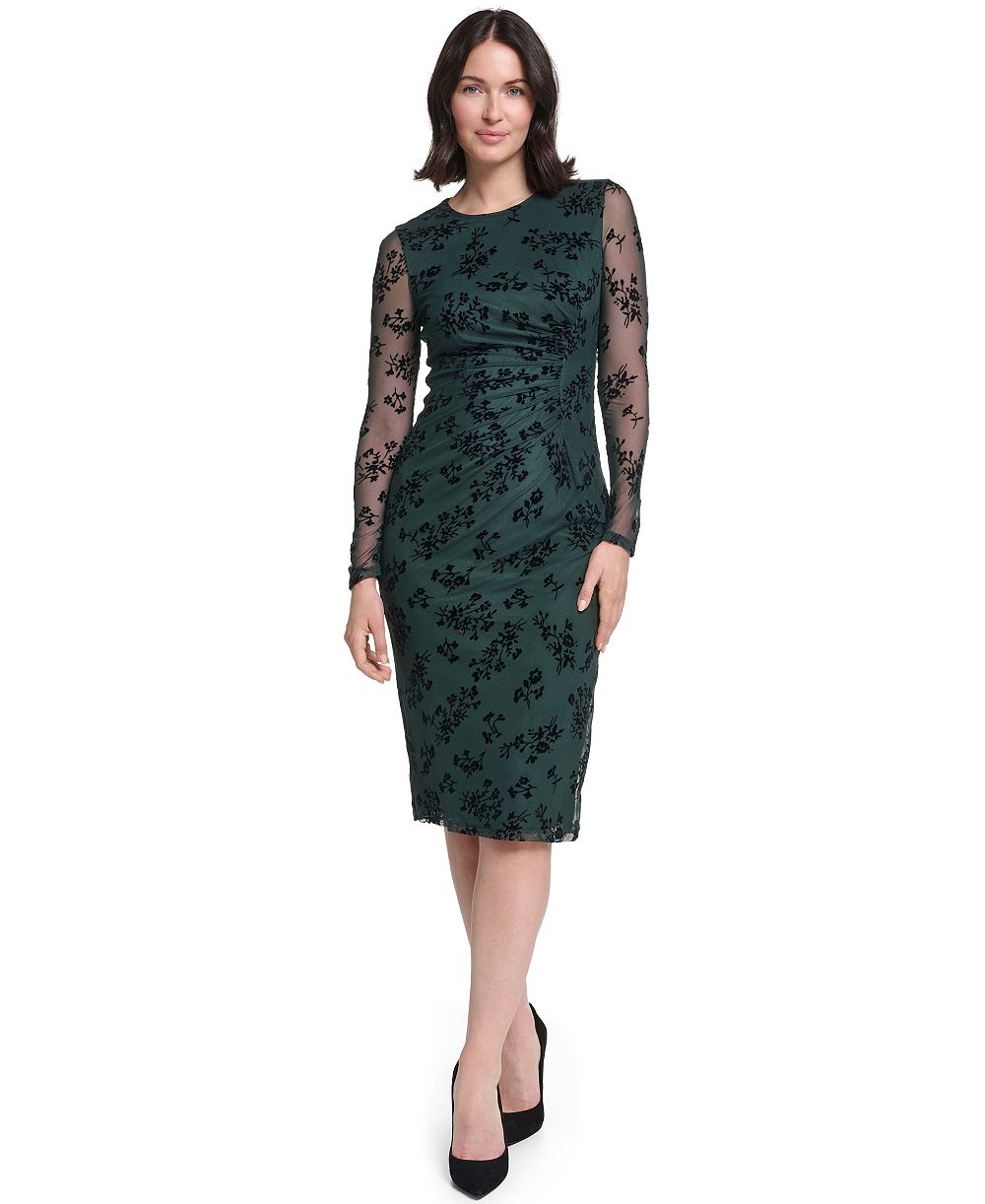 Jessica Howard Petite Crew Neck Midi Dress