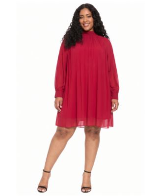 Женское платье London Times Plus Size Bow Back Pleated Shift