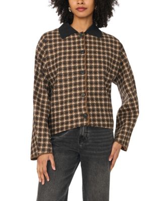 1.STATE Women's Plaid Shirt Jacket