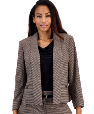 Kasper Women's Houndstooth Shawl Collar Jacket