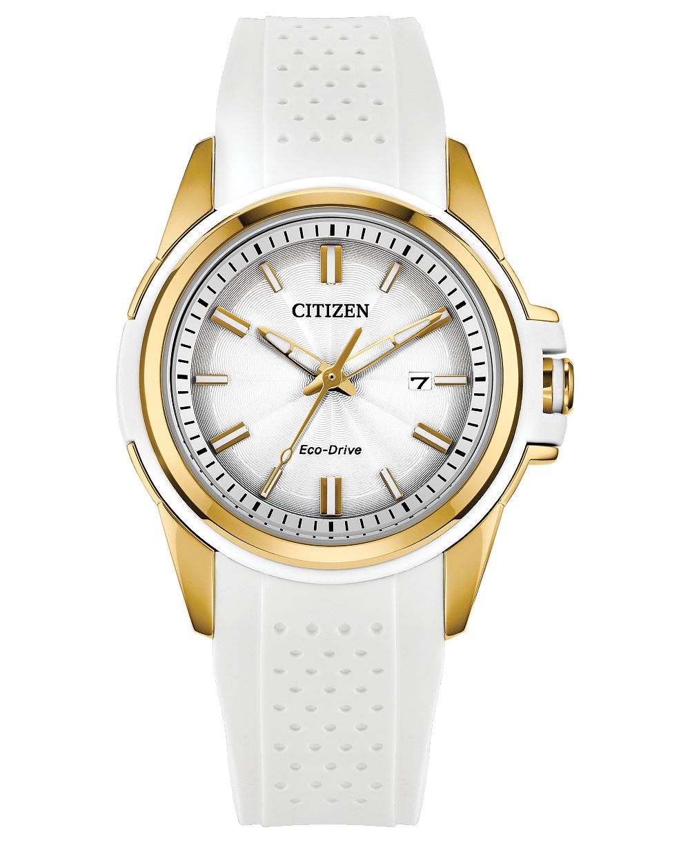 Citizen Women's Veya White Silicone Strap Watch 33.4mm