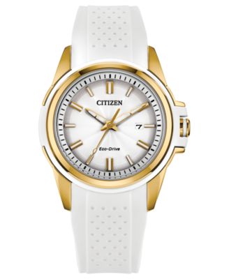 Citizen Женские часы Veya с силиконовым ремешком белого цвета 33.4mm